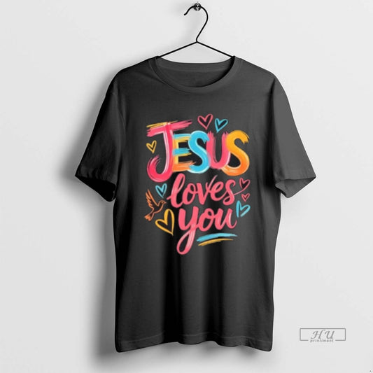 Officials Jesus Loves You Christian Colorful Retro