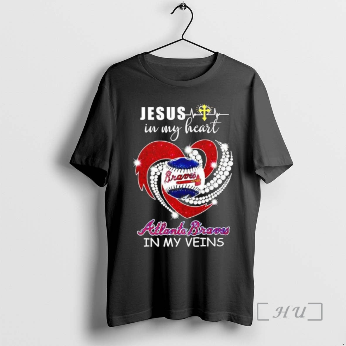 Officials Jesus In My Heart Atlanta Braves In My Veins T-Shirts, Hoodie, Sweatshirt | AU18TeeNovaLab.com