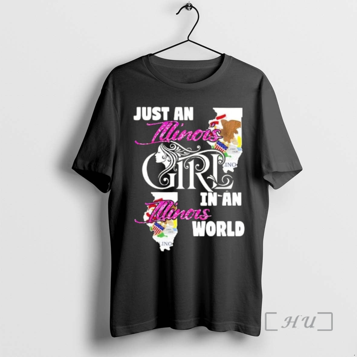 Officials Just An Illinois Girl In A Illinois World T-Shirts, Hoodie, Sweatshirt | AU18TeeNovaLab.com