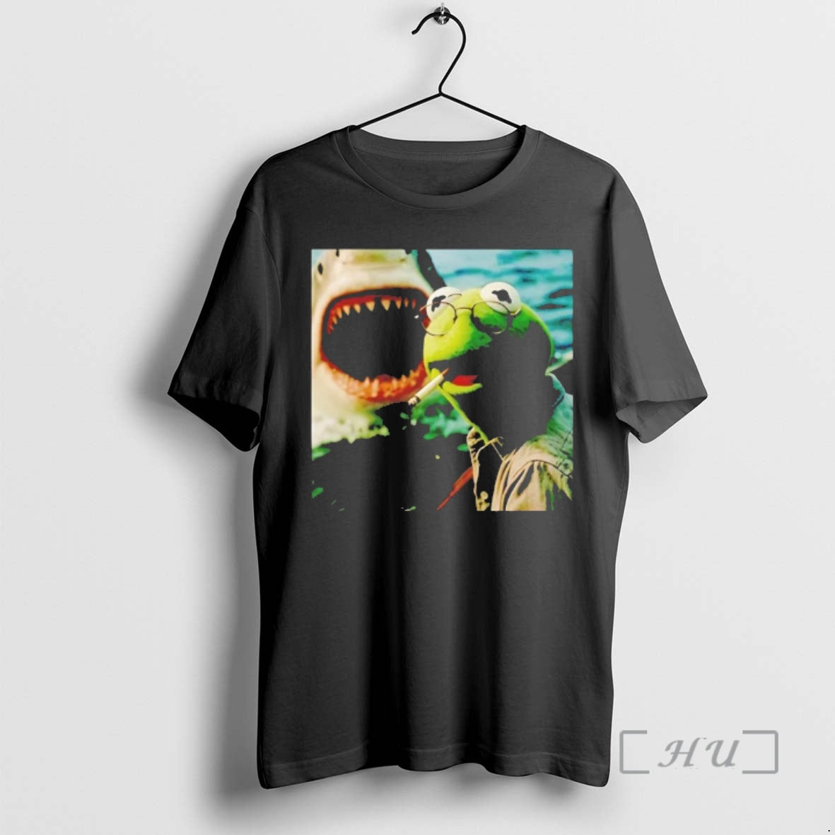 Officials Kermit The Frog Smoking Selfie With Shark T-Shirts, Hoodie, Sweatshirt | AU18TeeNovaLab.com