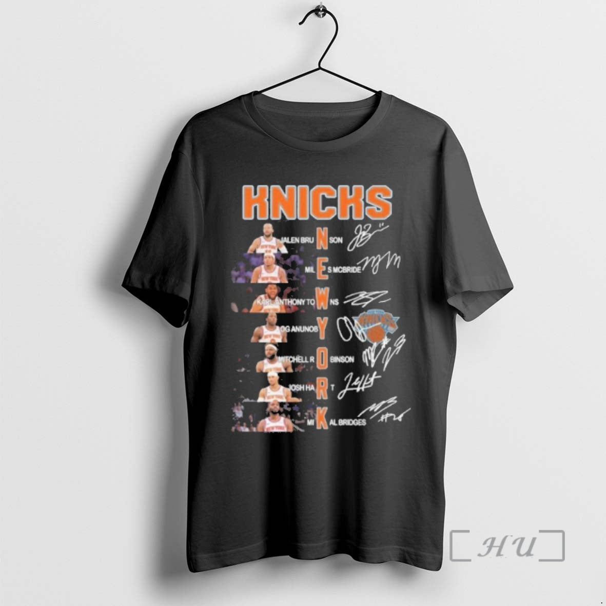 Officials Knicks Jalen Brunson Miles Mcbride Karl Anthony Towns Og Anunoby Signature Premium T Shirts Hoodie, Sweatshirt