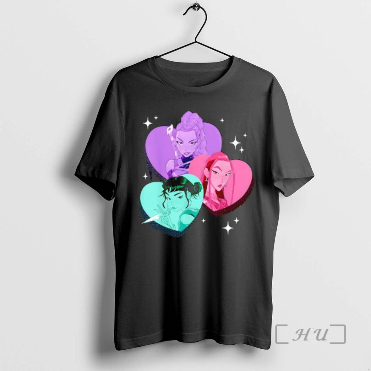 Officials Kpop Demon Hunters Huntrix Heart Frame Zoey Rumi And Mira Premium T Shirts Sweater Hoodie, Sweatshirt
