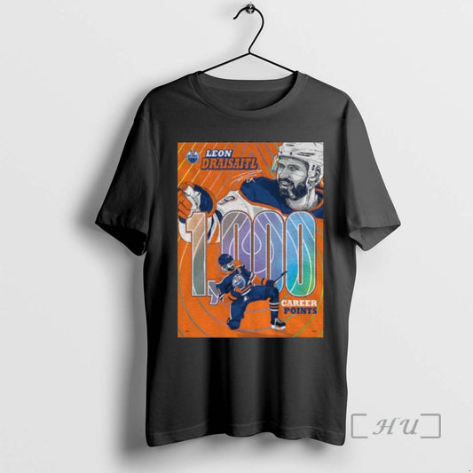 Officials Leon Draisaitl Edmonton Oilers Nhl Hockey 1000 Career Points Signature Premium T Shirts Sweater Hoodie, Sweatshirt