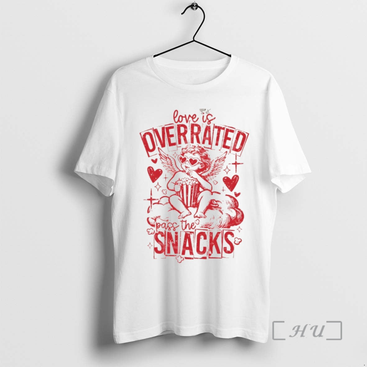 Officials Love Is Overrated Pass The Snacks Valentines Day T-Shirts, Hoodie, Sweatshirt | AU18TeeNovaLab.com