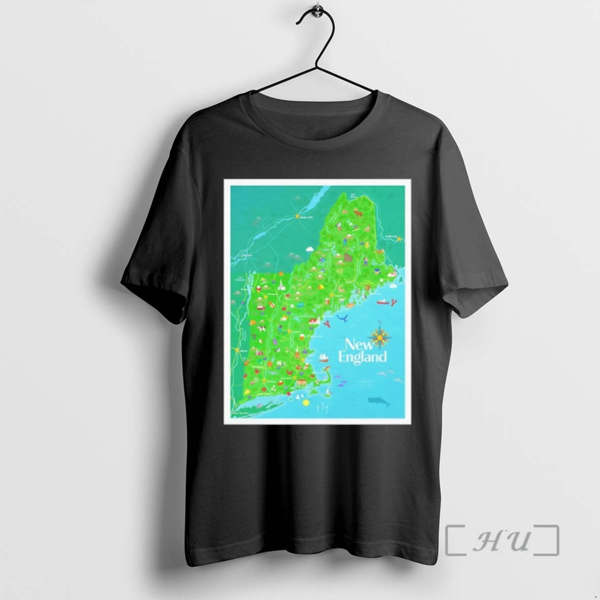 Map Of New England Cartoon