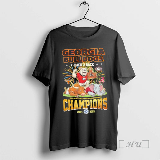 Officials Mascots Georgia Bulldogs Back 2 Back Sec Southeastern Conference Champions 2024 2025 Premium T-Shirts, Hoodie,...