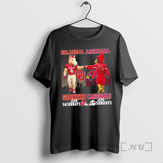 Officials Mascots Oklahoma Sooners On Saturdays X Arizona Cardinals On Sundays Skyline Premium T Shirts Hoodie, Sweatshirt