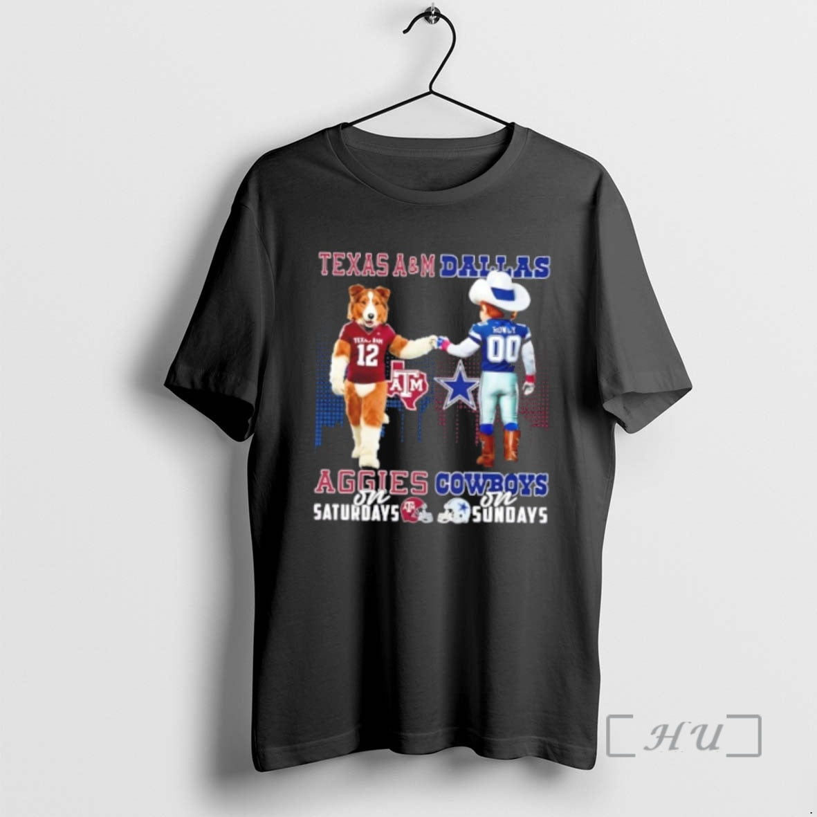 Officials Mascots Texas Am Aggies On Saturdays X Dallas Cowboys On Sundays Skyline Premium T-Shirts, Hoodie, Sweatshirt