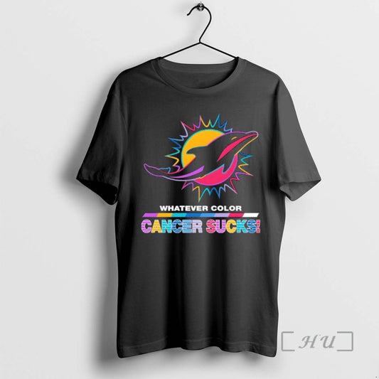 Officials Miami Dolphins Football Whatever Color Cancer Sucks Logo Colors T-Shirts, Hoodie, Sweatshirt | AU18TeeNovaLab.com