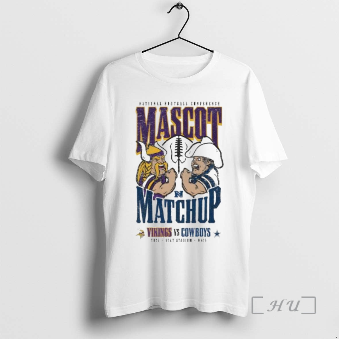 Officials Minnesota Vikings X Dallas Cowboys National Football Conference Mascot Att Stadium 2025 Premium T-Shirts,...