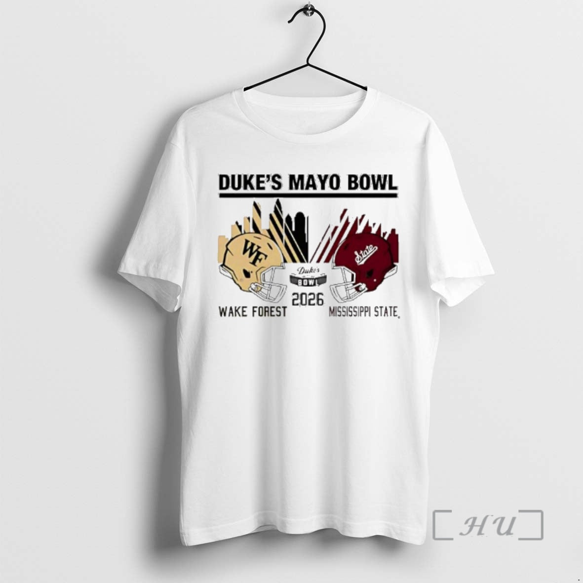 Officials Mississippi State Vs Wake Forest 2026 Dukes Mayo Bowl Match Up Skyline Premium T-Shirts, Hoodie, Sweatshirt