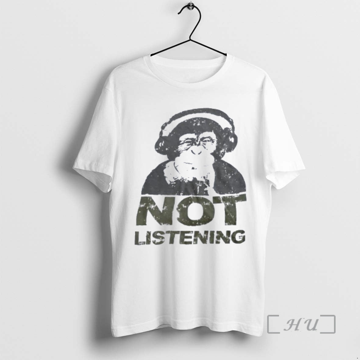 Officials Monkey Wearing Headphone Not Listening T-Shirts, Hoodie, Sweatshirt | AU18TeeNovaLab.com