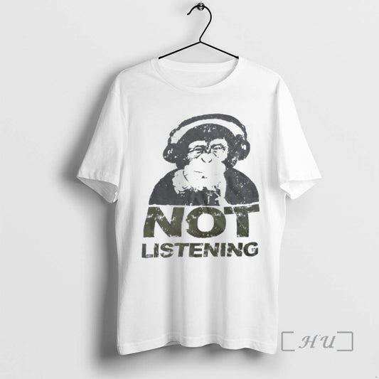 Officials Monkey Wearing Headphone Not Listening T-Shirts, Hoodie, Sweatshirt | AU18TeeNovaLab.com