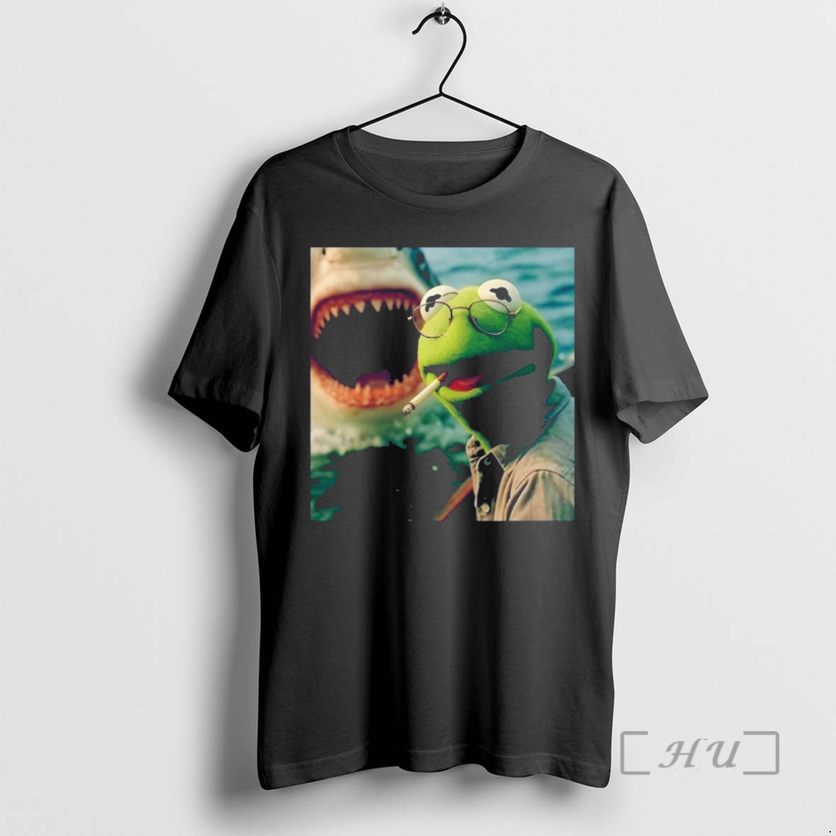 Officials Muppet Smoking Frog Meme Shark Attack Parody Photo T-Shirts, Hoodie, Sweatshirt | AU18TeeNovaLab.com