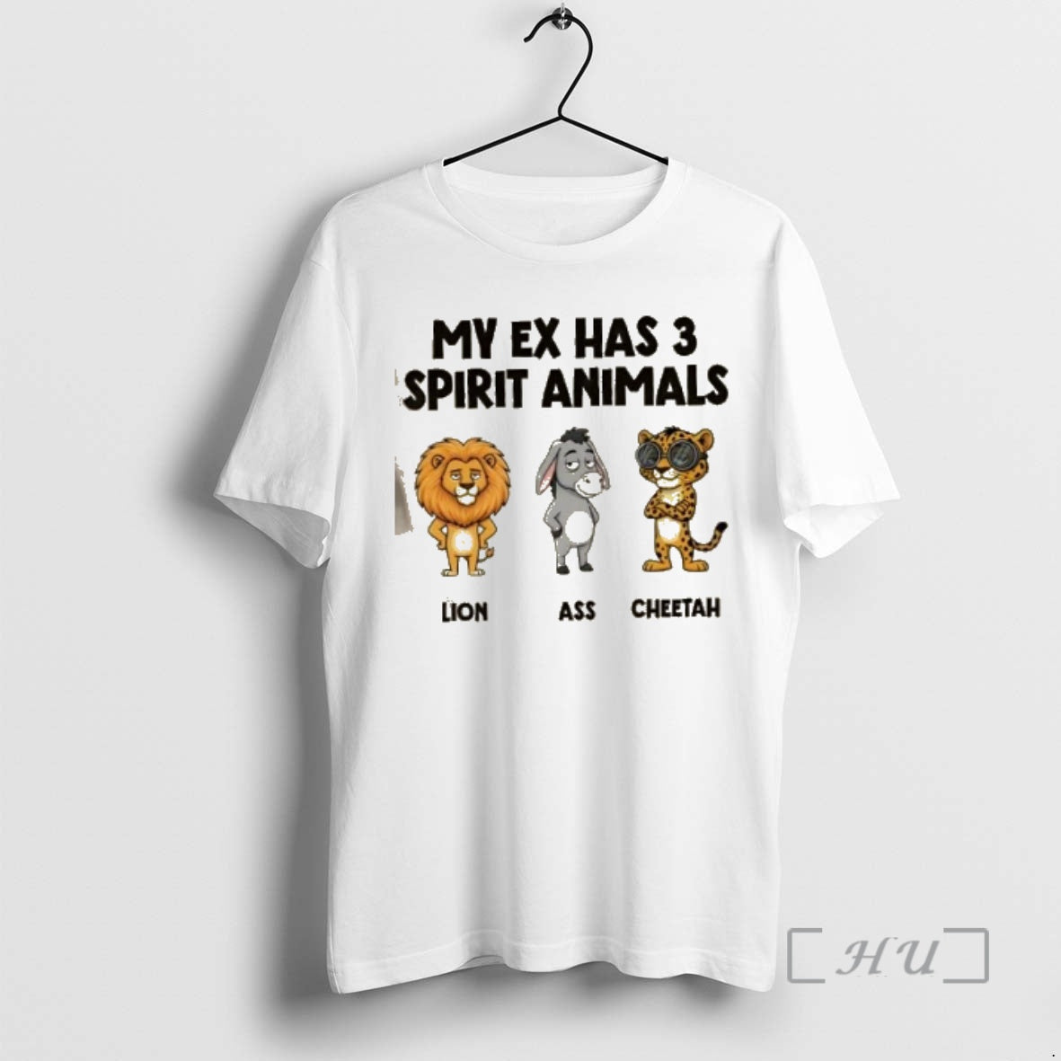 Officials My Ex Has 3 Spirit Animals Lion Ass Cheetah Cartoon Premium T Shirts Sweater Hoodie, Sweatshirt