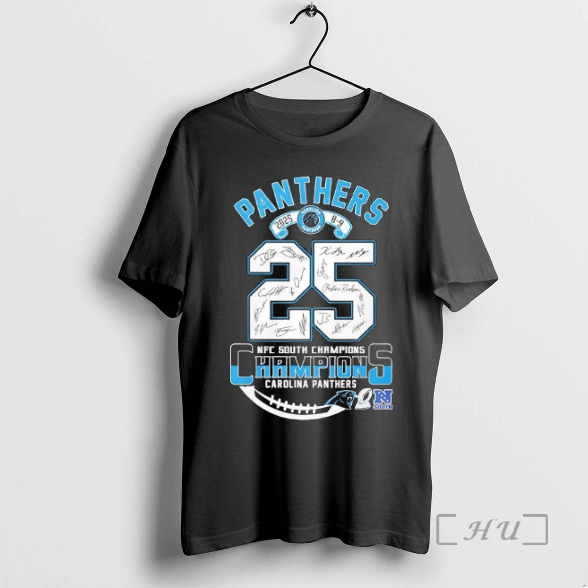 Officials Nfc Carolina Panthers 2025 Score 8 9 South Division Champions Premium T Shirts Sweater Hoodie, Sweatshirt