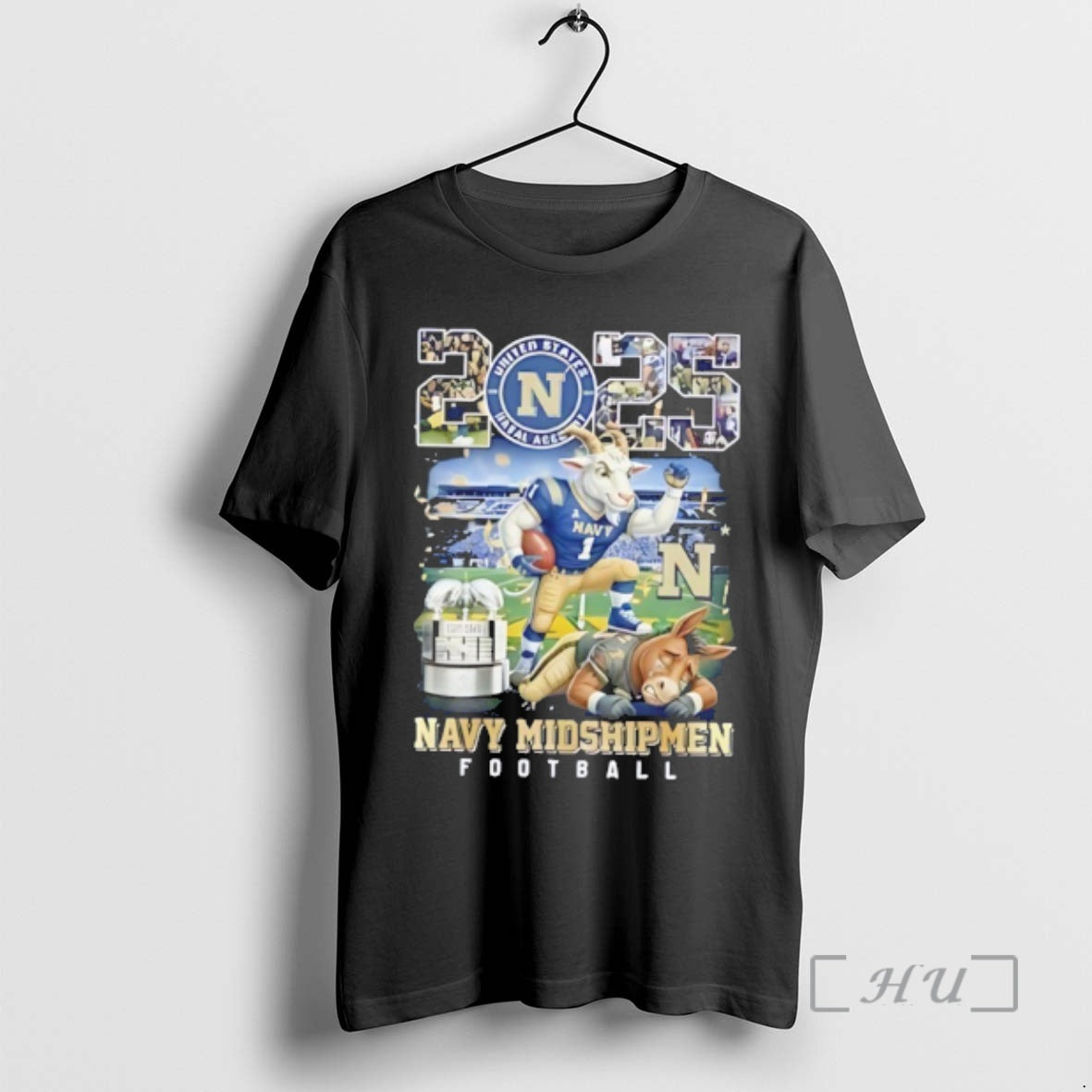 Officials Navy Midshipmen 2025 Commander In Chiefs Trophy Champions Mascot T-Shirts, Hoodie, Sweatshirt | AU18TeeNovaLab.com