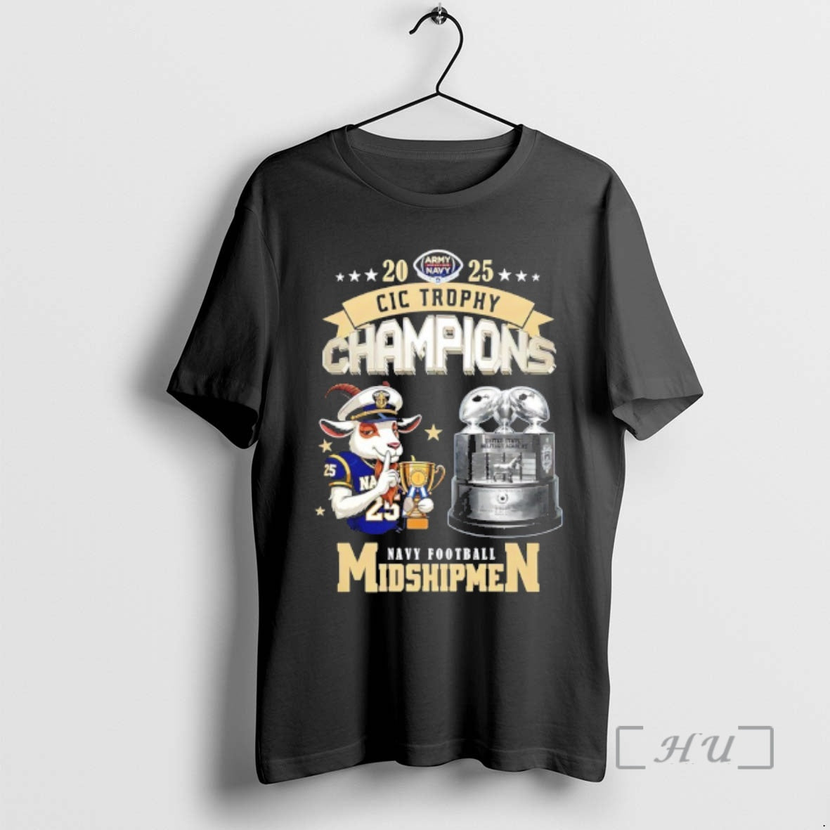 Officials Navy Midshipmen Football 2025 Cic Trophy Champions Mascot T-Shirts, Hoodie, Sweatshirt | AU18TeeNovaLab.com