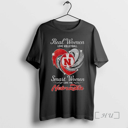 Officials Nebraska Cornhuskers Real Women Love Volleyball Smart Women Love The Nebraska Premium T Shirts