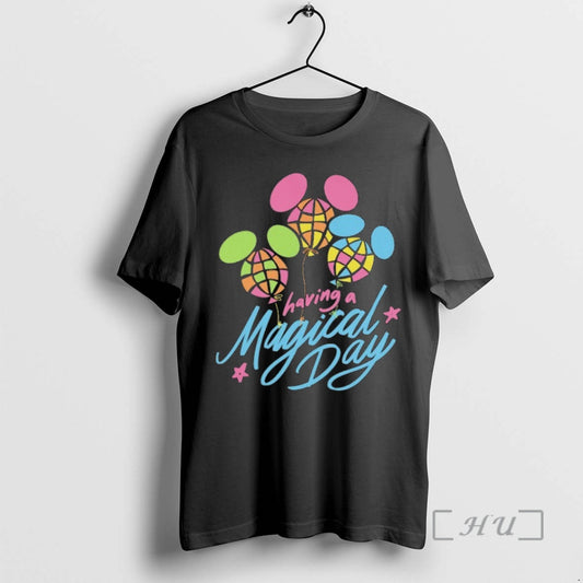 Officials Neon Checkered Balloon Having A Magical T-Shirts, Hoodie, Sweatshirt | AU18TeeNovaLab.com