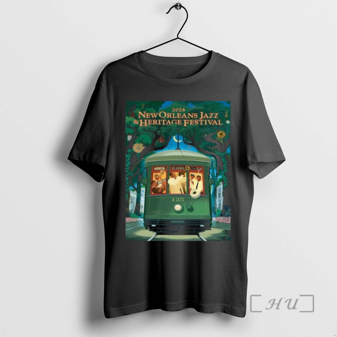 Officials New Orleans Jazz And Heritage Festival 2026 125th Anniversary Of Louis Armstrong 125th Streetcar T-Shirts,...