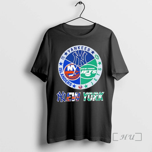 Officials New York City Sports Yankees Jets Islanders Logos Combine T-Shirts, Hoodie, Sweatshirt | AU18TeeNovaLab.com