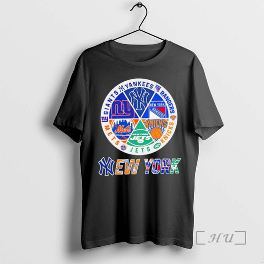 Officials New York City Sports Yankees Rangers Knicks Jets Mets Giants Logos Combine Premium T-Shirts, Hoodie, Sweatshirt