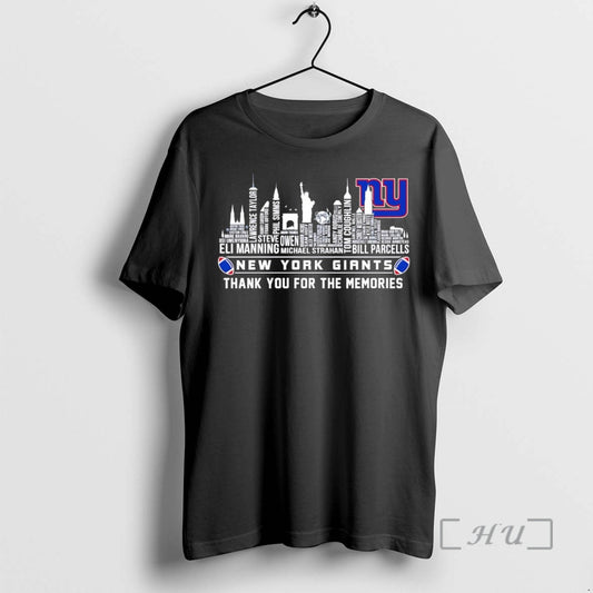 Officials New York Giants City Players Names Thank You For The Memories Premium T Shirts