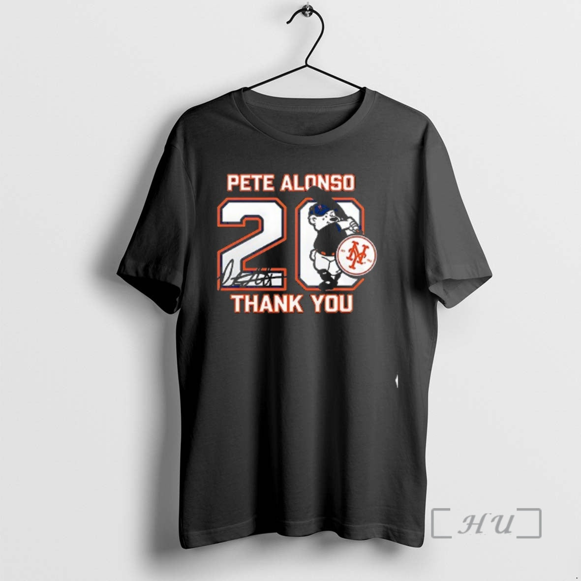 Officials New York Mets Pete Alonso Thank You 20 Signature Bear Mascot Double Sided Graphic T-Shirts, Hoodie, Sweatshirt