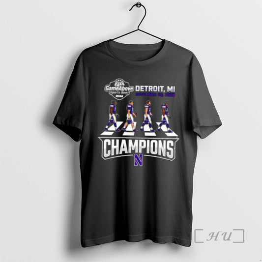 Officials Northwestern Wildcats 2025 Gameabove Sports Bowl Champions Abbey Road Parody Premium T Shirts Sweater Hoodie,...