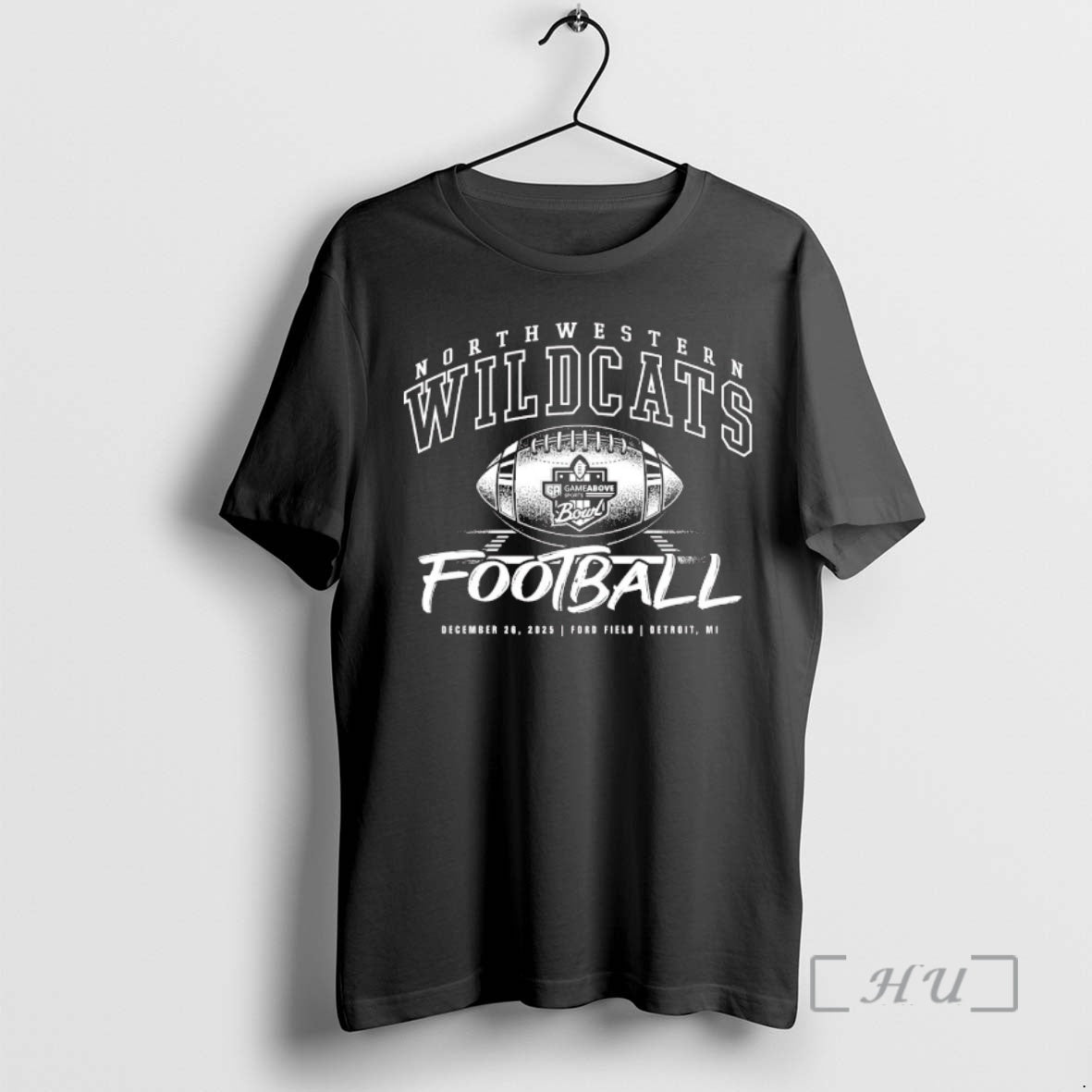 Officials Northwestern Wildcats Gameabove Sports Bowl Football 2025 Hash Marks Ford Field Detroit Mi Premium T-Shirts,...