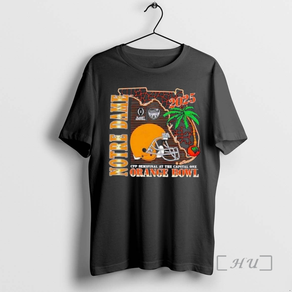 Officials Notre Dame Fighting Cfp Semifinal Irish Orange Bowl 2026 Helmet State Premium T Shirts