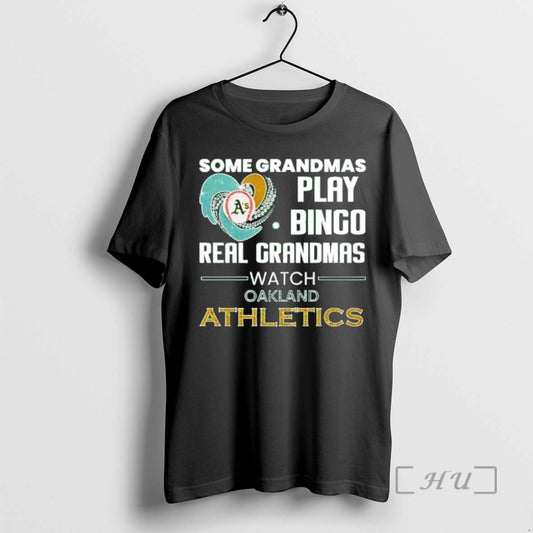 Officials Oakland Athletics Some Grandmas Play Bingo Real Grandmas Watch Diamond Heart Shape Premium T-Shirts, Hoodie,...