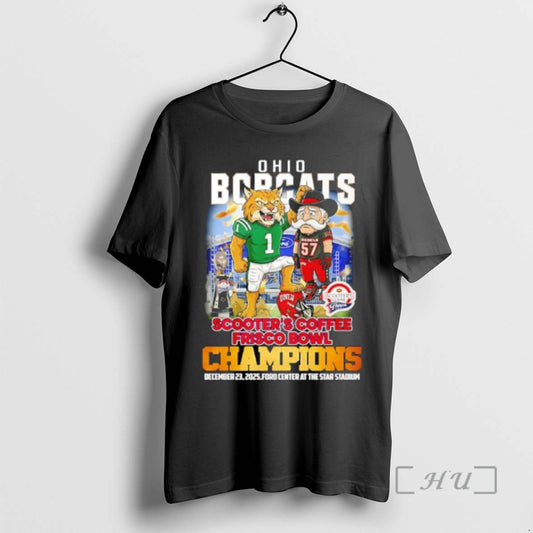 Officials Ohio Bobcats 2025 Scooters Coffee Frisco Bowl Champions Mascot T-Shirts, Hoodie, Sweatshirt | AU18TeeNovaLab.com