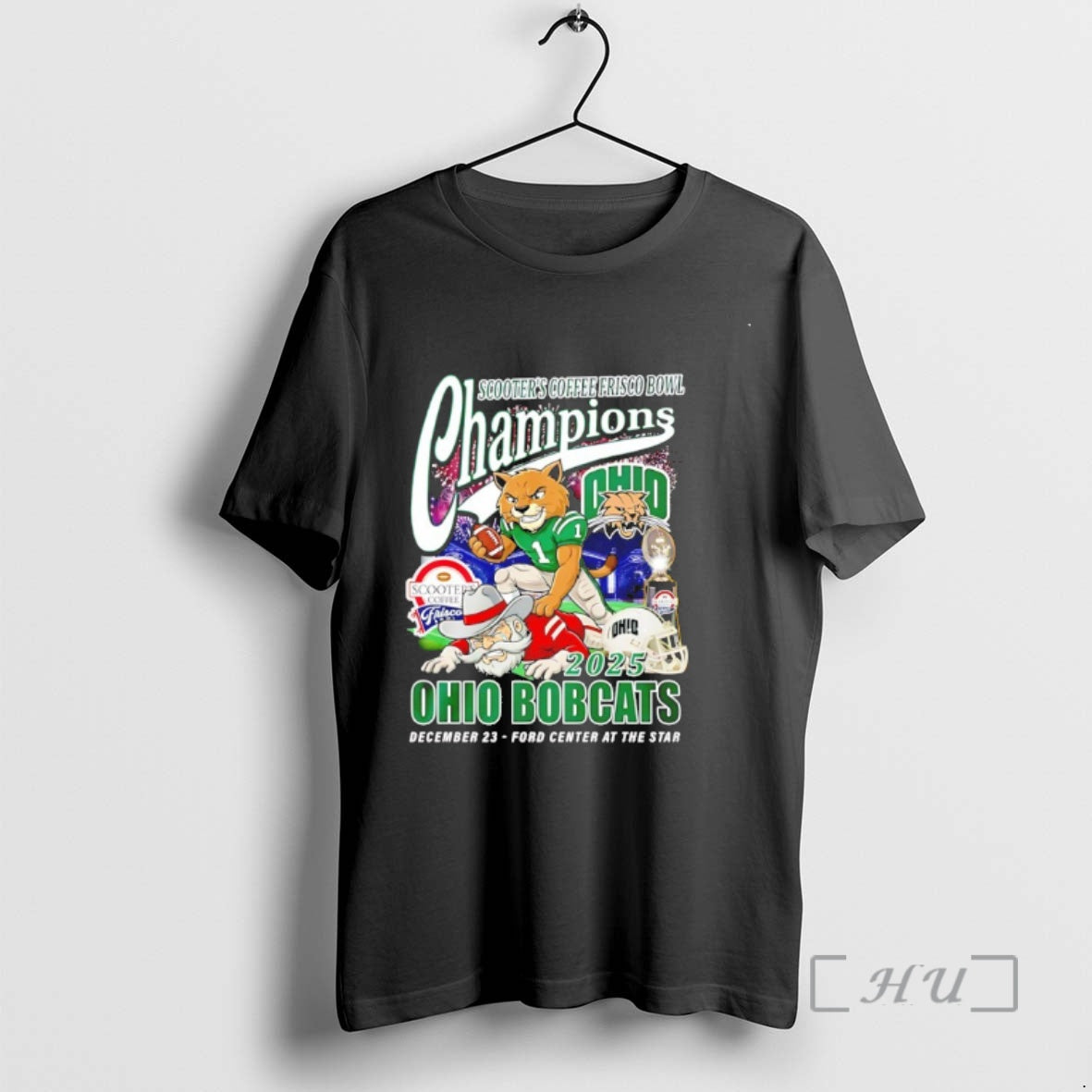 Officials Ohio Bobcats Scooters Coffee Frisco Bowl Champions 2025 Mascot T-Shirts, Hoodie, Sweatshirt | AU18TeeNovaLab.com