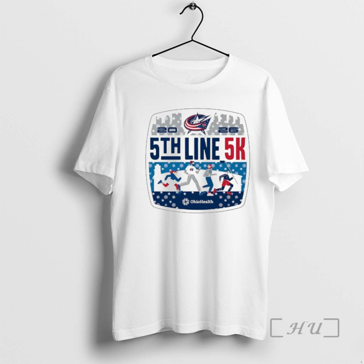 Officials Ohiohealth 5th Line 5k 2026 Columbus Blue Jackets Event Graphic Premium T Shirts Sweater Hoodie, Sweatshirt