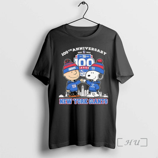 Officials Peanuts X New York Giants 1925 2025 100th Anniversary T-Shirts, Hoodie, Sweatshirt | AU18TeeNovaLab.com