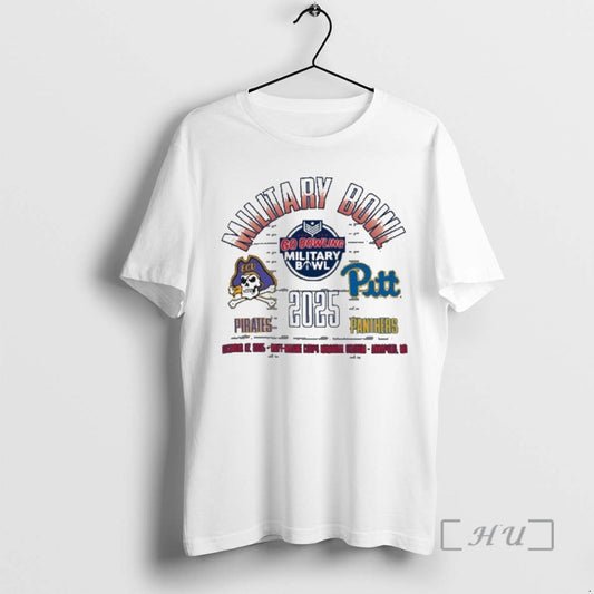 Officials Pittsburgh Panthers Vs East Carolina Pirates 2025 Military Bowl Dueling Helmets Premium T Shirts Hoodie, Sweatshirt