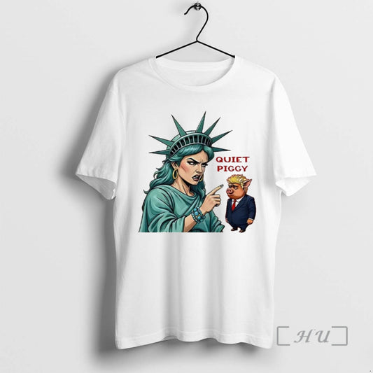Officials Quiet Piggy The Statue Of Liberty Criticized Trump Caricature T-Shirts, Hoodie, Sweatshirt | AU18TeeNovaLab.com
