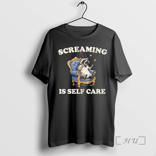 Officials Raccoon Screaming Is Self Care T-Shirts, Hoodie, Sweatshirt | AU18TeeNovaLab.com