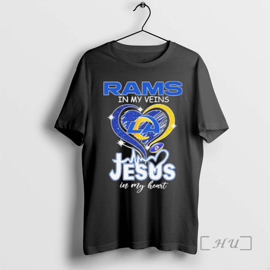 Officials Rams In My Veins Heart Logo Ball Jesus In My Heart Premium T Shirts Hoodie, Sweatshirt | AU18TeeNovaLab.com