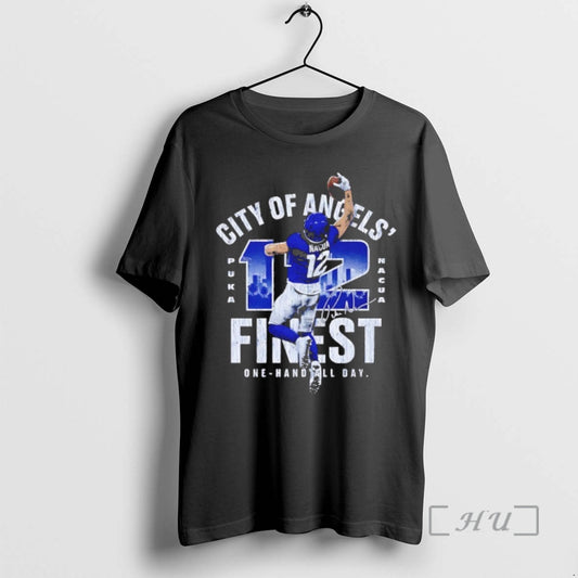 Officials Rams Puka Nacua City Of Angels Finest One Handed Grab Signature Premium T Shirts Hoodie, Sweatshirt