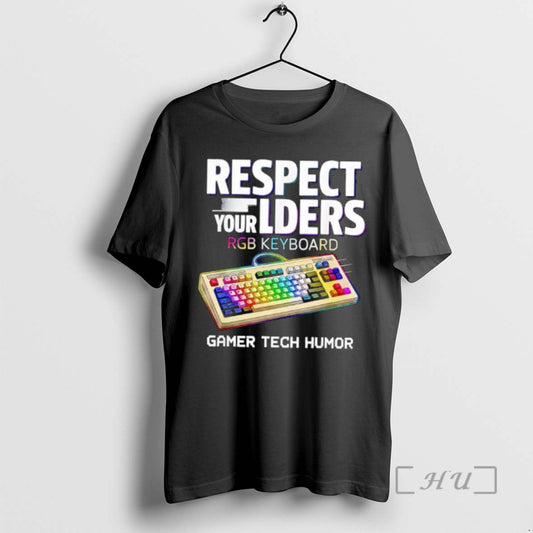 Officials Respect Your Elders Rgb Keyboard Gamer Tech Humor T-Shirts, Hoodie, Sweatshirt | AU18TeeNovaLab.com