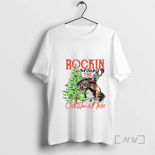 Officials Rockin Around The Christmas Tree Cowboy Country Retro T-Shirts, Hoodie, Sweatshirt | AU18TeeNovaLab.com