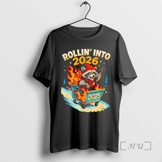 Officials Rollin Into 2026 Raccoon Dumpster Fire 2025 New Year T-Shirts, Hoodie, Sweatshirt | AU18TeeNovaLab.com
