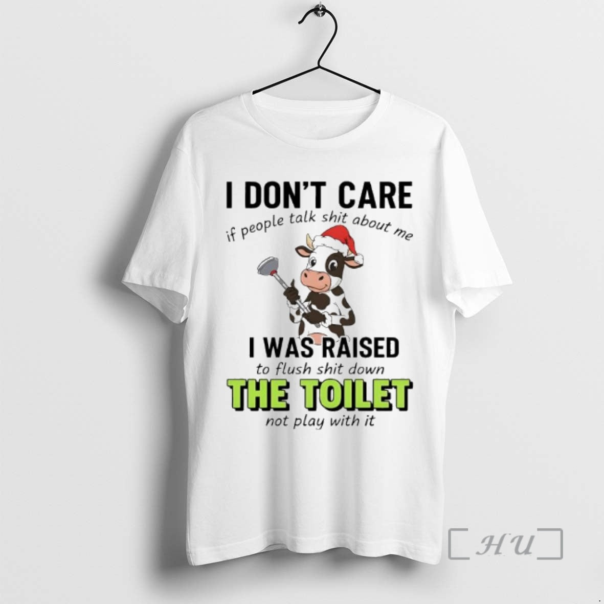 Officials Santa Cow I Dont Care If People Talk Shit About Me I Was Raised T-Shirts, Hoodie, Sweatshirt | AU18TeeNovaLab.com