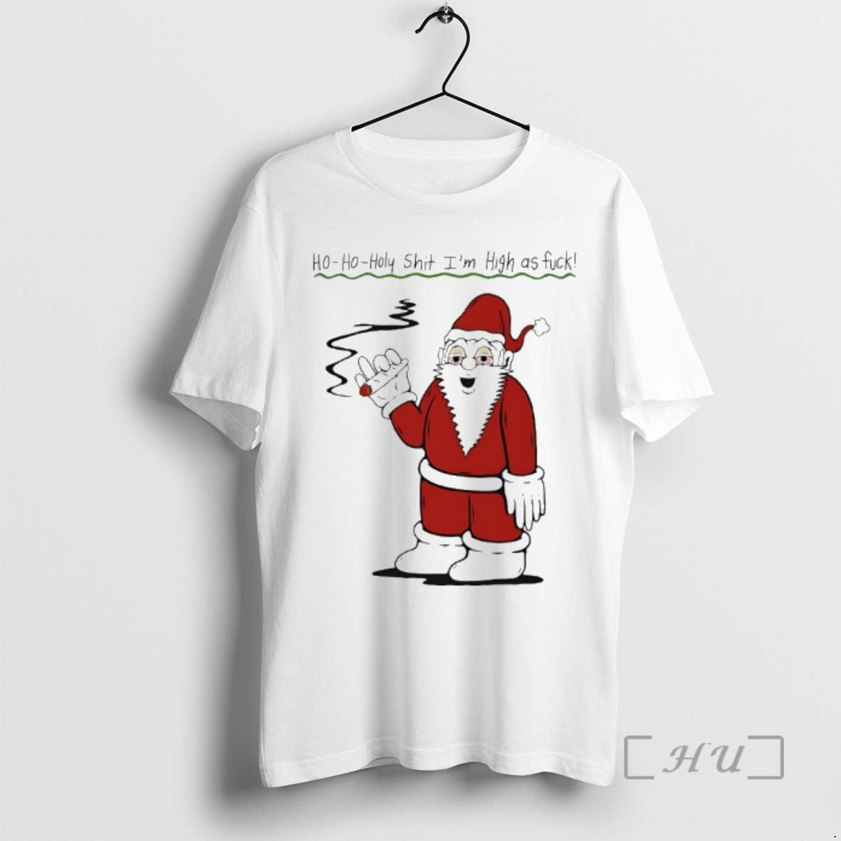 Officials Santa Cigar Ho Oho Holy Shit Im High As Fuck Premium T Shirts Sweater Hoodie, Sweatshirt | AU18TeeNovaLab.com
