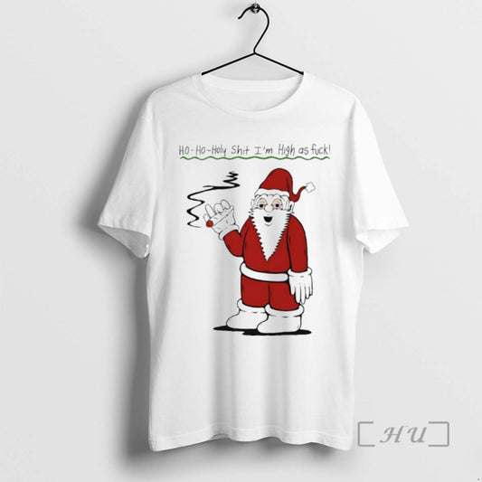 Officials Santa Cigar Ho Oho Holy Shit Im High As Fuck Premium T Shirts Sweater Hoodie, Sweatshirt | AU18TeeNovaLab.com