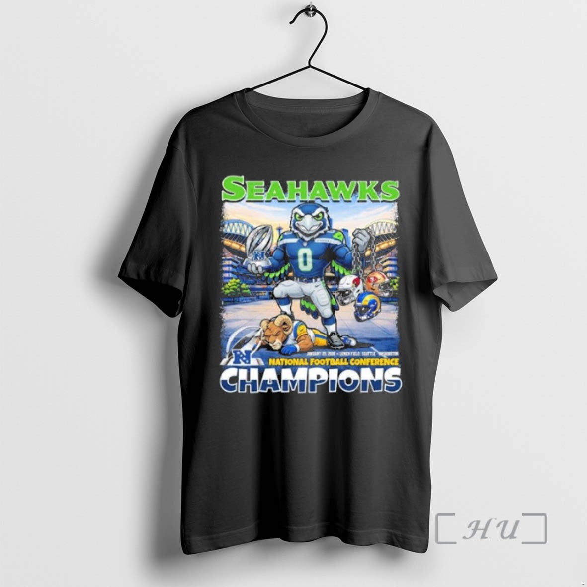 Seahawks Beat Rams Nfc Champions Vintage Mascot