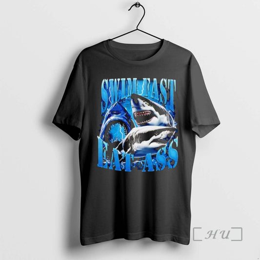 Officials Sharks Swim Fast Eat Ass Graphic T-Shirts, Hoodie, Sweatshirt | AU18TeeNovaLab.com